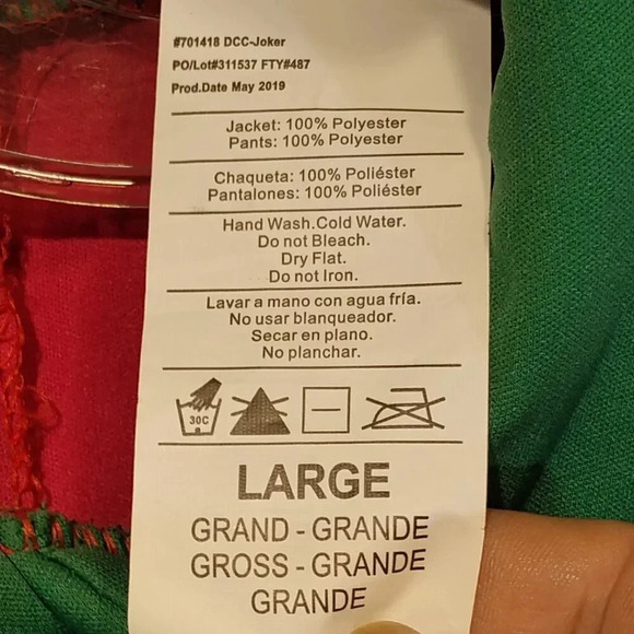 The Joker Tuxedo with Tails Halloween Costume Cosplay NWT in Size  Large - Picture 11 of 15